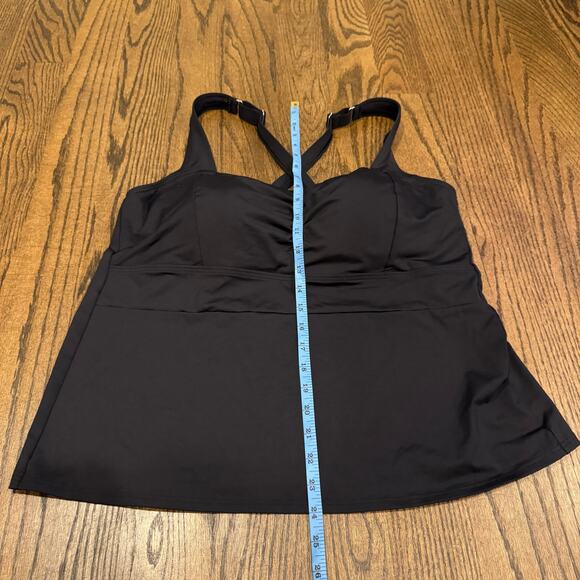 Lands End Womens Solid Black Molded Cup Tankini Swim Suit Top Plus Size 16W - Picture 6 of 7